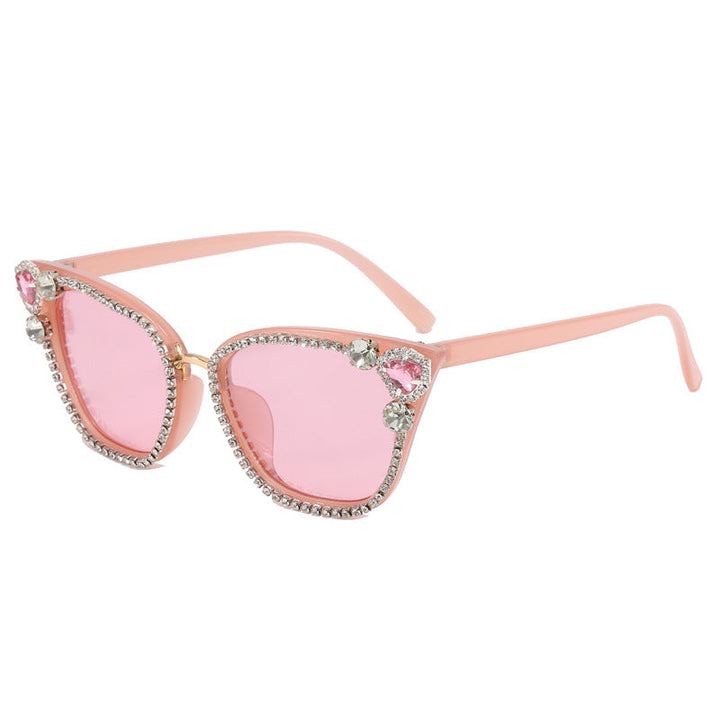 Women's Cat Eye Sunglasses with Sparkling Crystal Decorations Kalsten