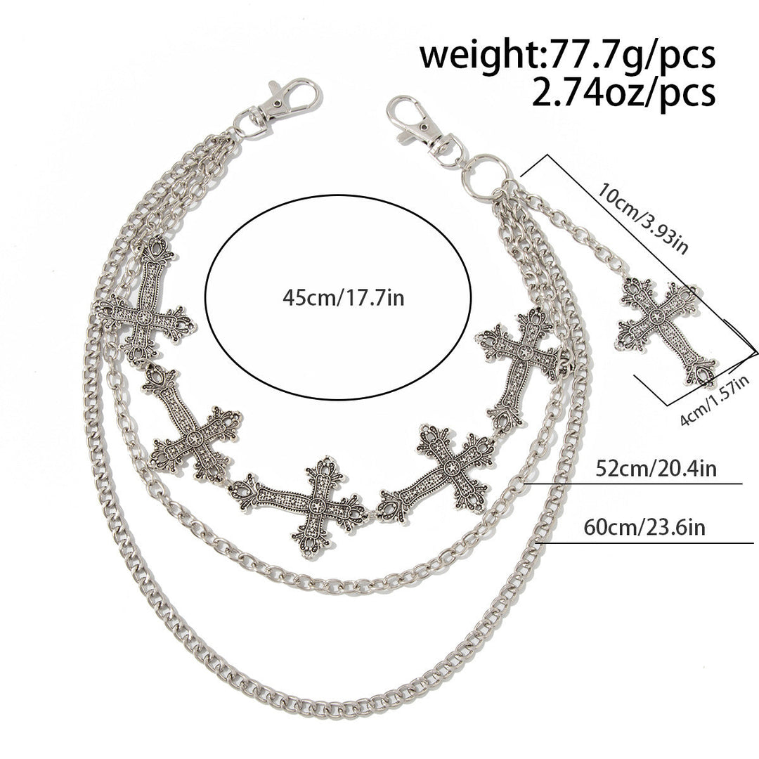 Fashionable chain belt with cross pendants Kalsten