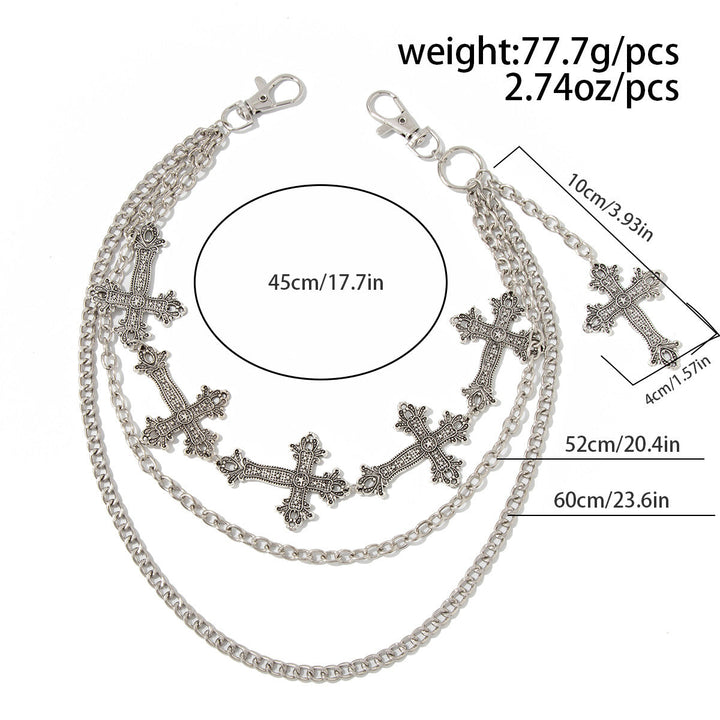 Fashionable chain belt with cross pendants Kalsten