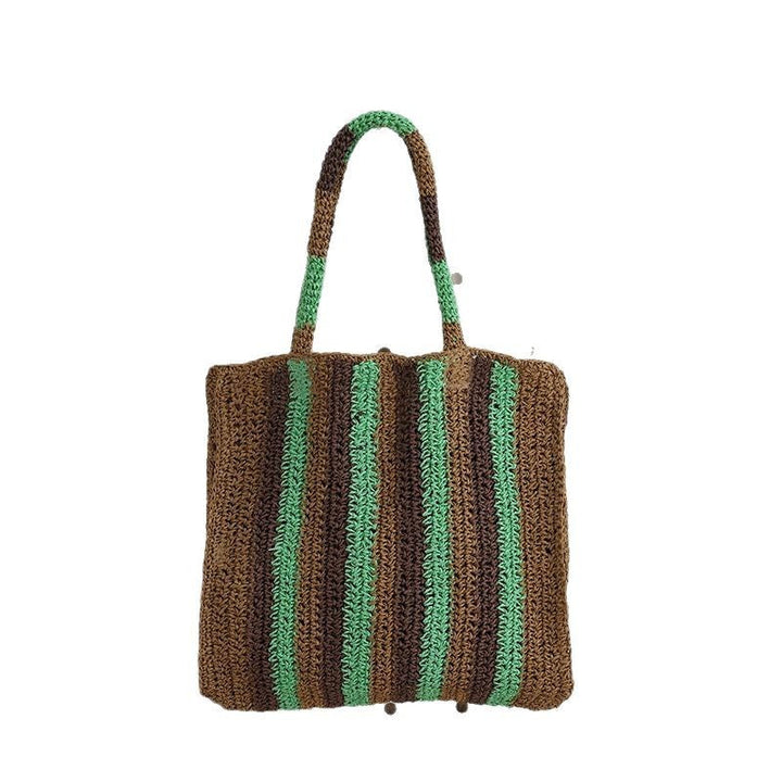 Handwoven shopping bag with modern stripes Kalsten