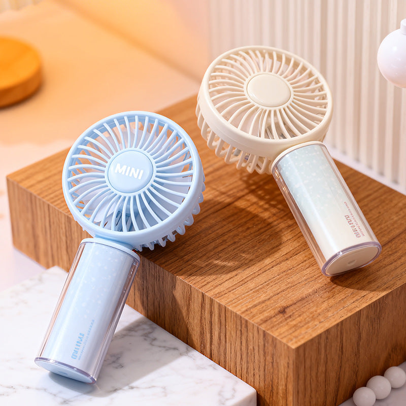 Ladies USB rechargeable mini handheld fan with adjustable tilt head and removable stand Kalsten