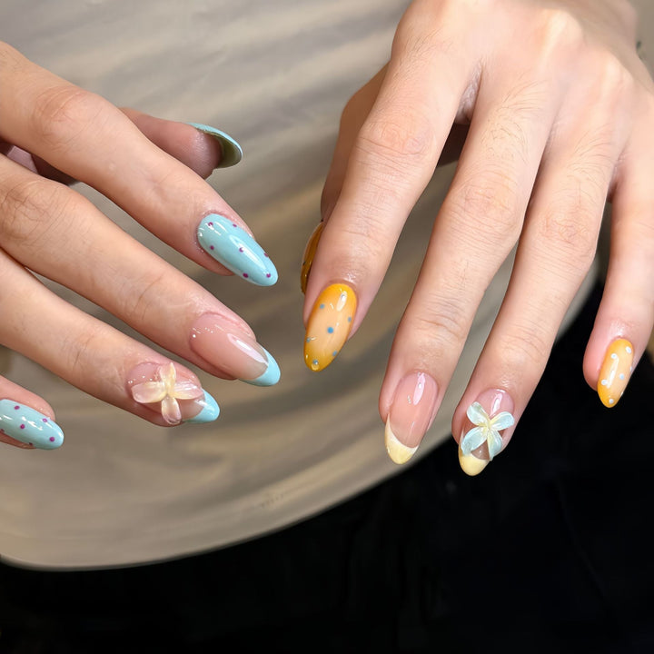 Artificial Hand Nail Art with Floral Accents Kalsten