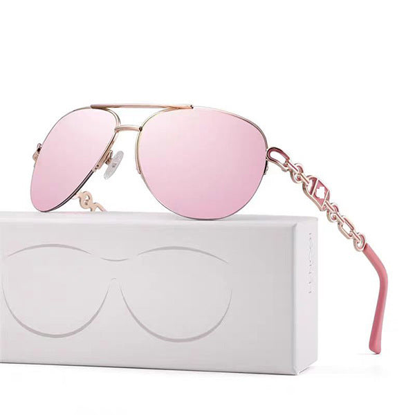Women Aviator Sunglasses with Fashionable Chain Detail Kalsten