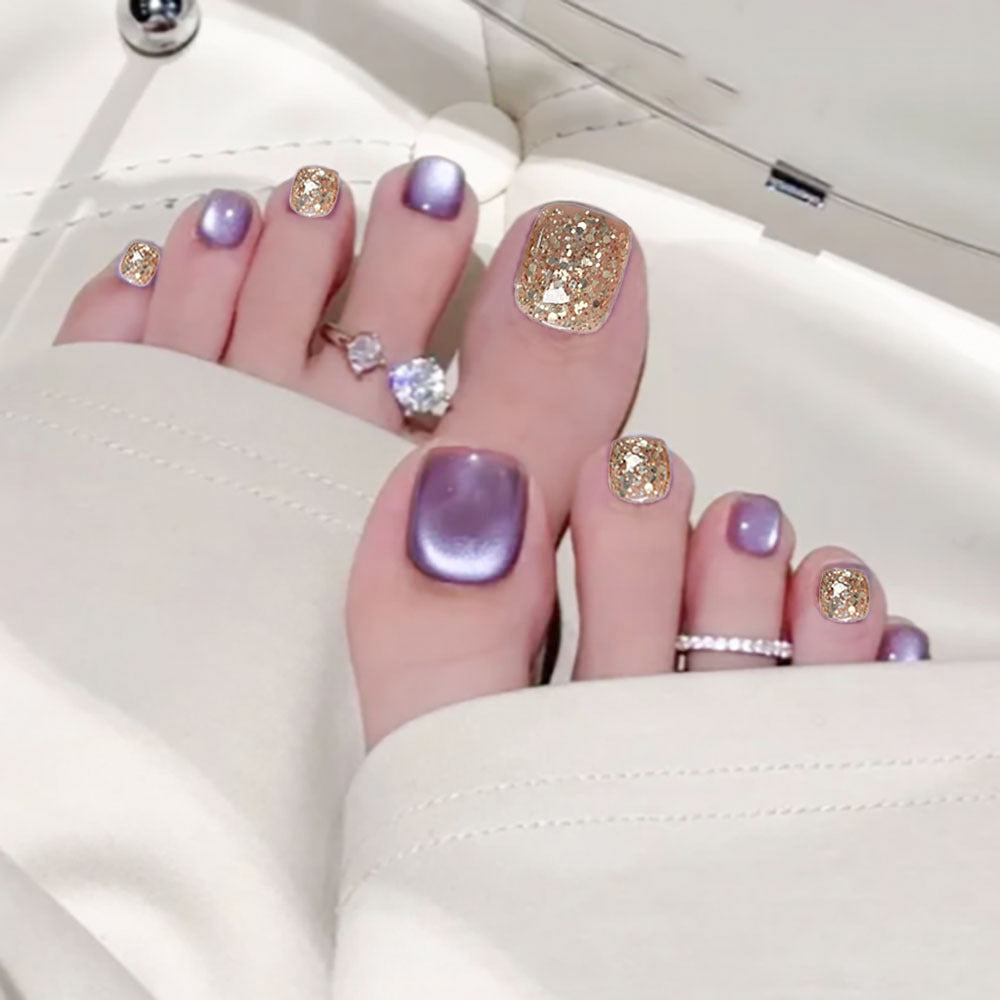Heart-Embellished Press-On Toe Nails Kalsten