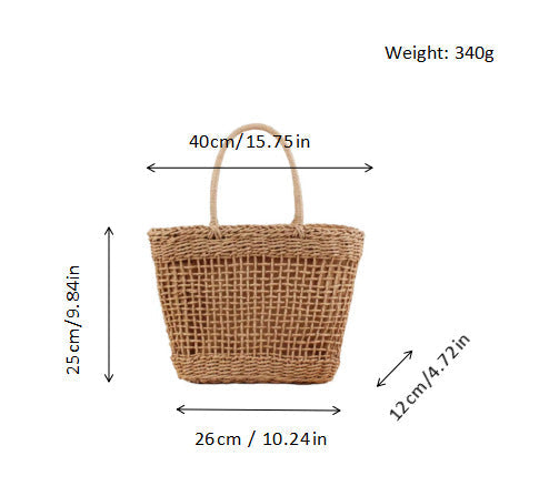 Handcrafted straw bag with fine structure Kalsten