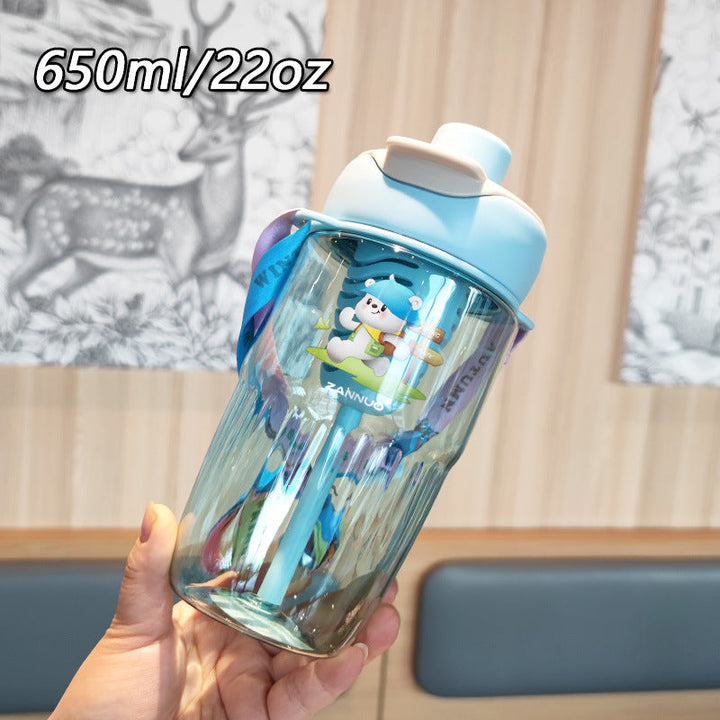 Ladies playful water bottle with removable straw Kalsten