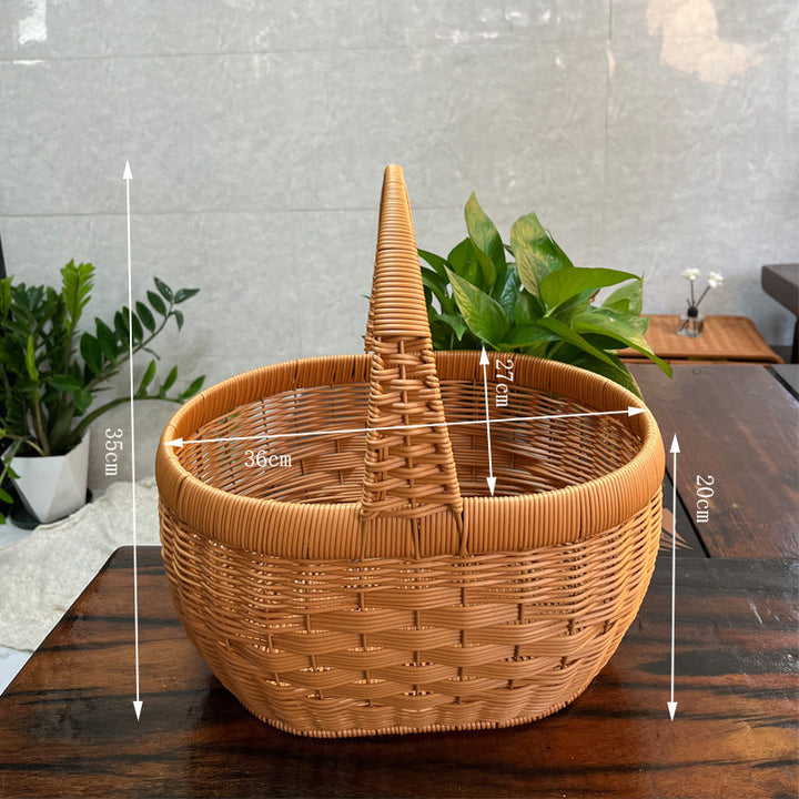 Ladies Handmade Basket with Elegant Handle Kalsten