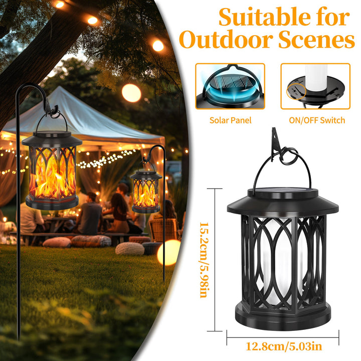 Decorative Solar Hanging Lantern With Metal Lattice Panels Kalsten