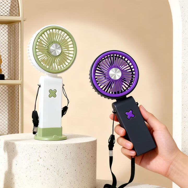 Ladies Portable Hand Fan with Flexible Design and USB Connection Kalsten