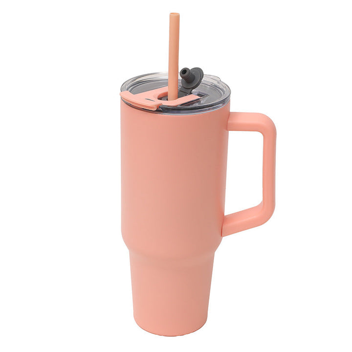 Unisex Insulated Drinking Cup with Handle and Integrated Straw Kalsten