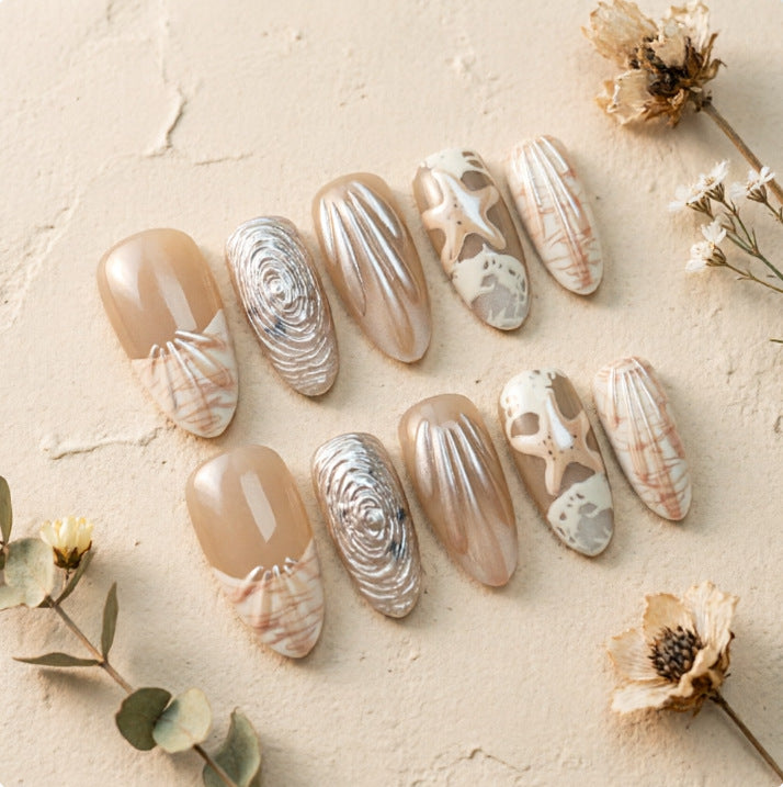 Elegant Nail Tips with Maritime Design Kalsten