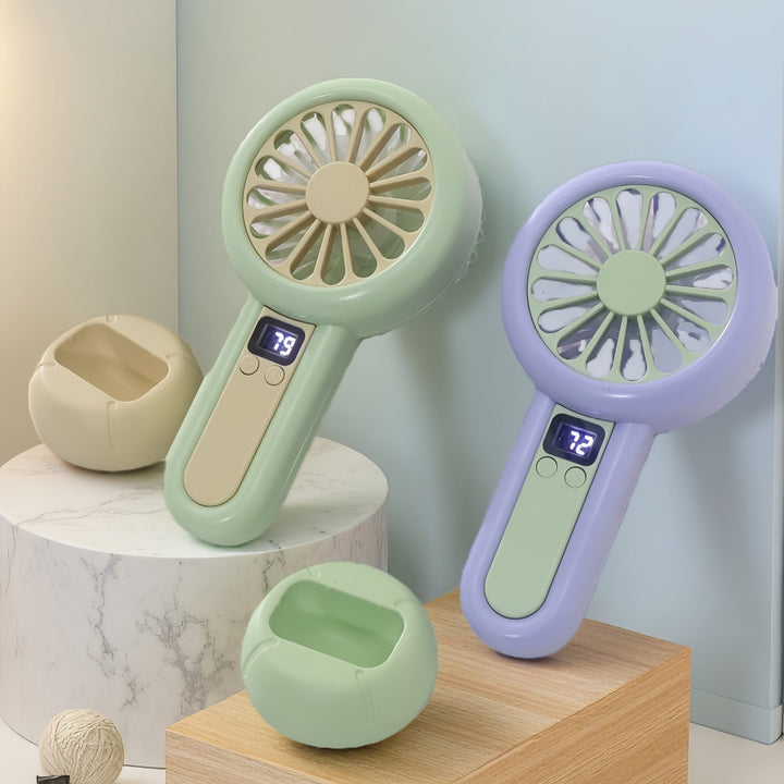 Portable handheld fan with LED display and multiple speed settings Kalsten