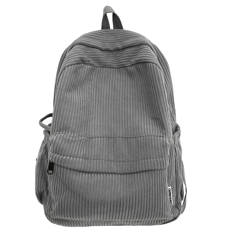 Corduroy Textured School Backpack Kalsten