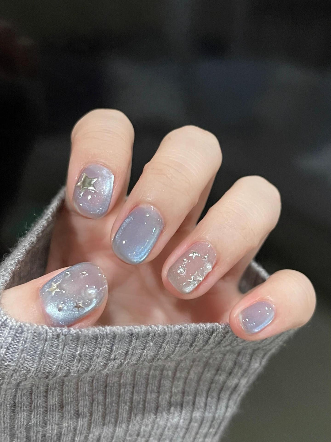 Artificial nails with shimmering star design Kalsten