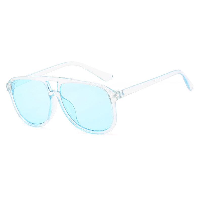 Women's fashionable sunglasses with transparent frame and blue lenses Kalsten