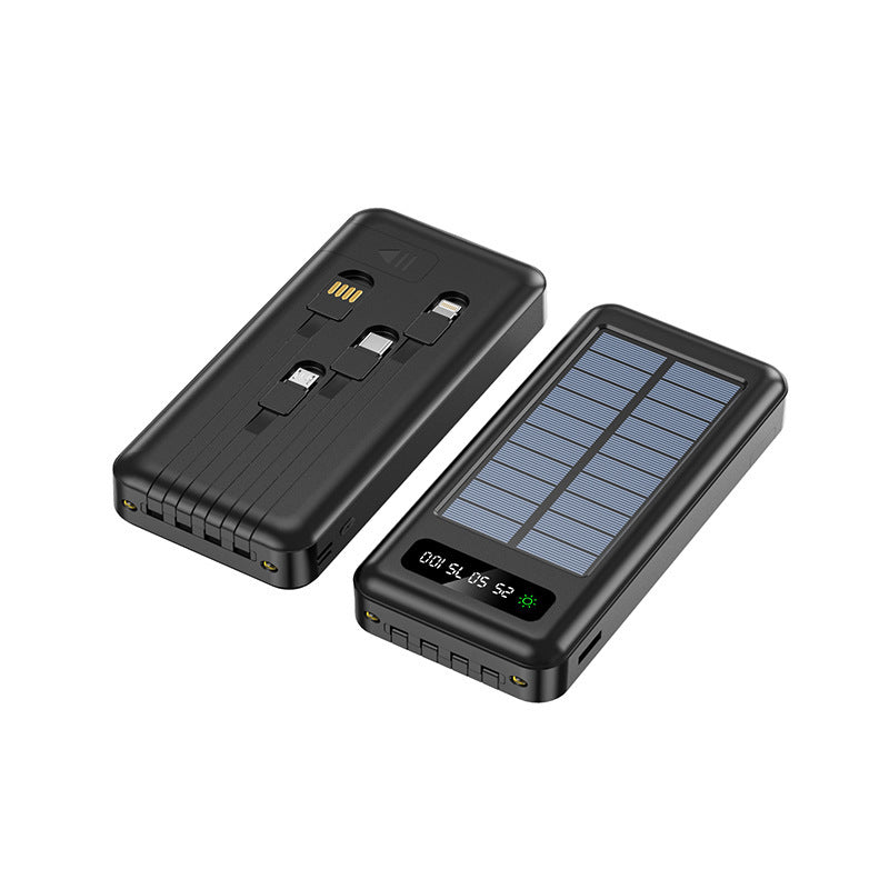 Portable solar power bank with integrated charging cable and digital display Kalsten