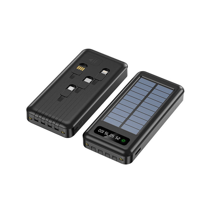 Portable solar power bank with integrated charging cable and digital display Kalsten