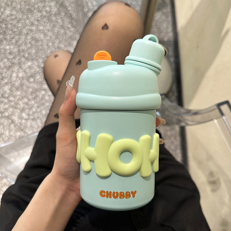 Ladies insulated water bottle with ergonomic carrying handle and cheerful design Kalsten