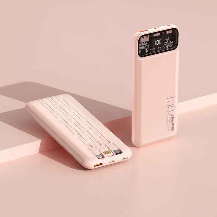 Portable power bank with multifunctional cable system and digital display Kalsten