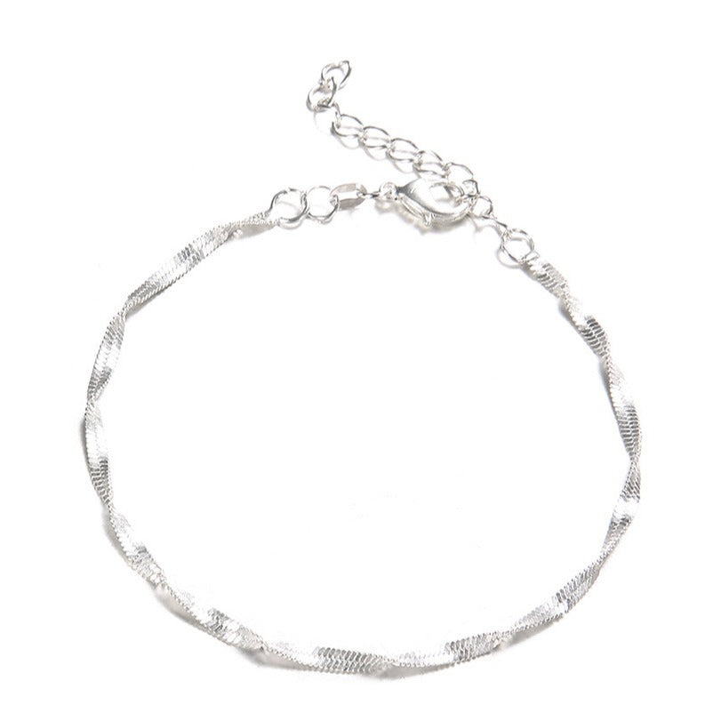Twisted Silver Chain Bracelet Kalsten