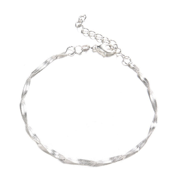 Twisted Silver Chain Bracelet Kalsten