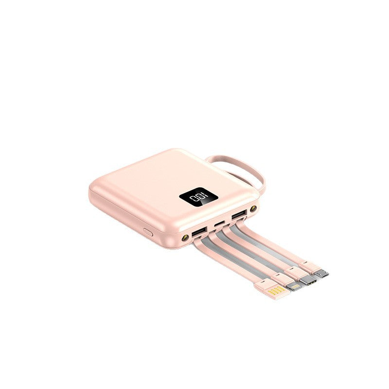 Portable power bank with integrated charging cables and LCD display Kalsten