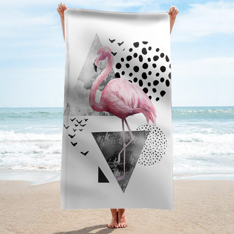 Beach towel with tropical flamingo pattern Kalsten