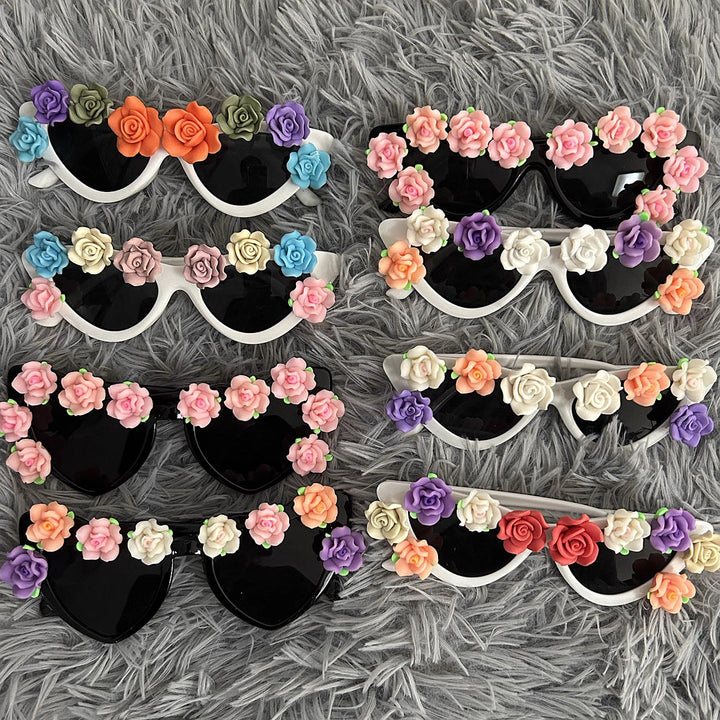 Women Cat-Eye Sunglasses with Floral Decor Kalsten