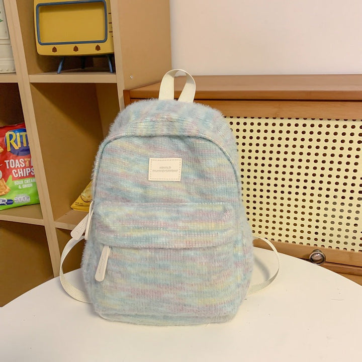Cozy Textured Cotton School Backpack