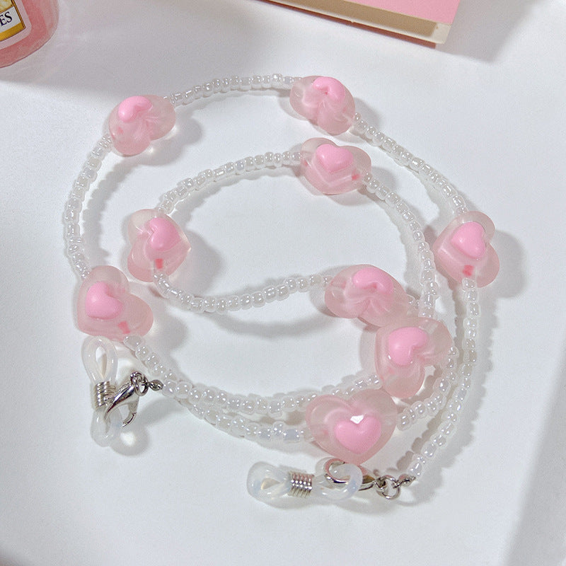 Fashionable glasses strap with heart pendants Kalsten