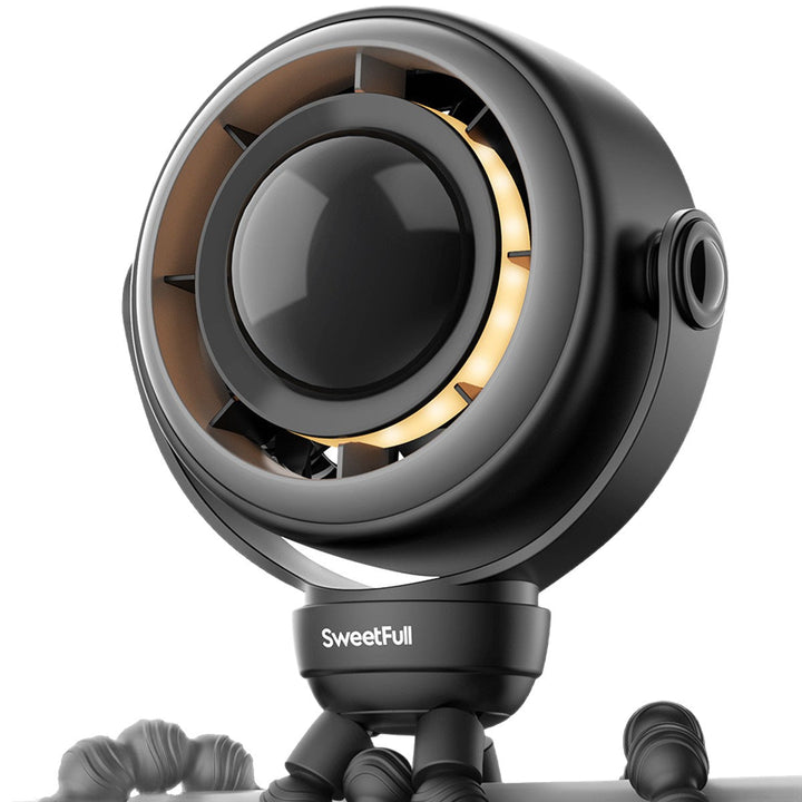 Unisex nano compact livestreaming camera with integrated ring light and flexible handlebar and tube mount Kalsten