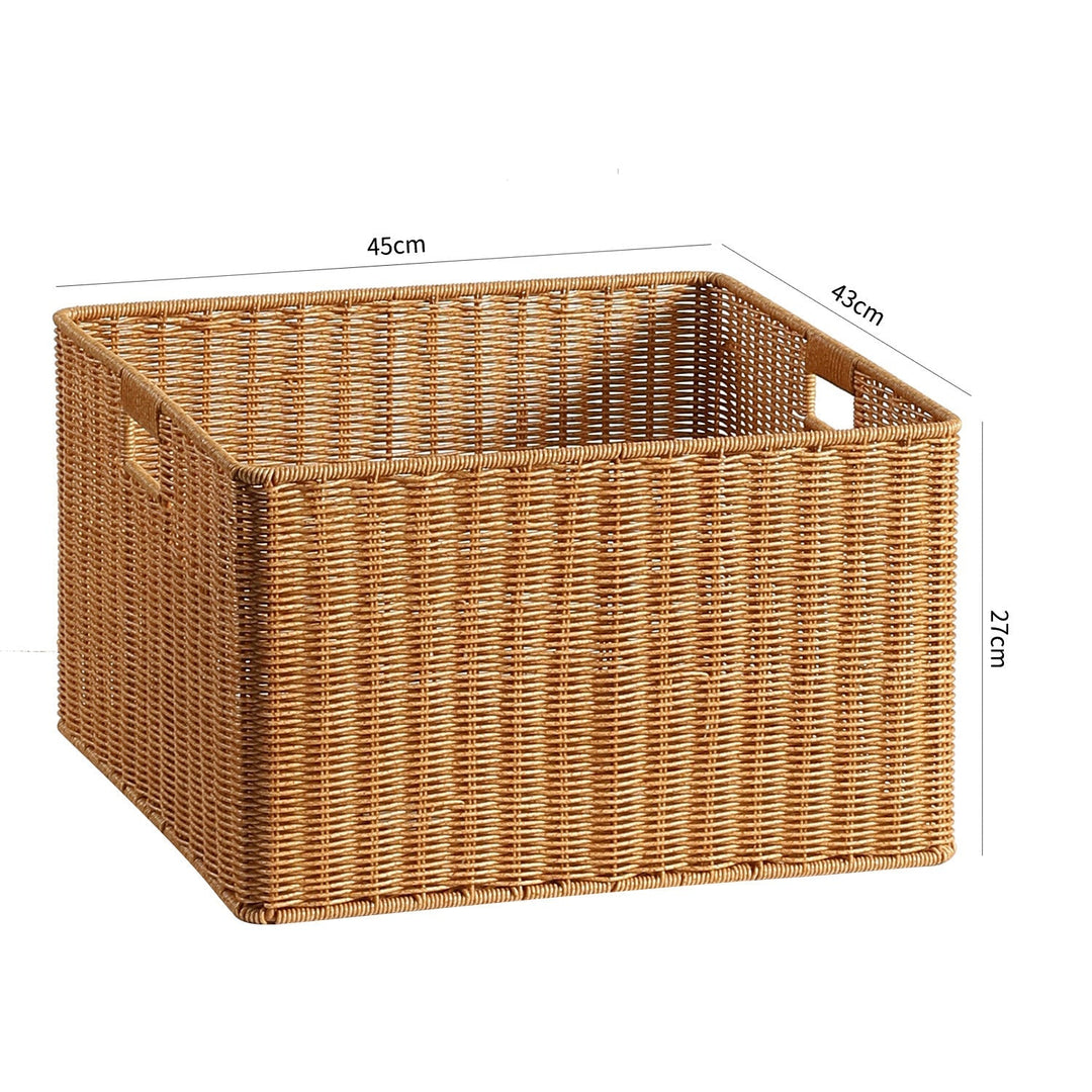 Handwoven Rectangular Storage Basket with Cut-Out Handles Kalsten