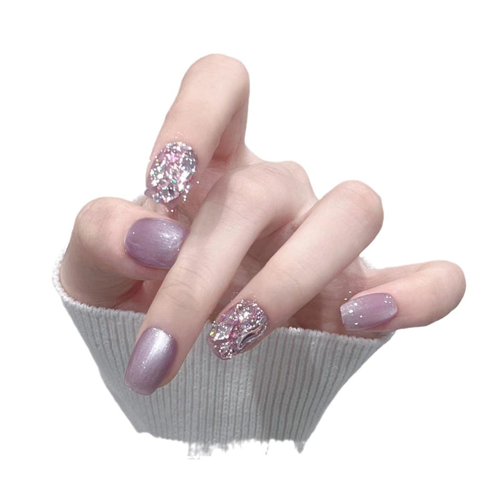 Elegant Glitter-Decorated Press-On Nail Set Kalsten