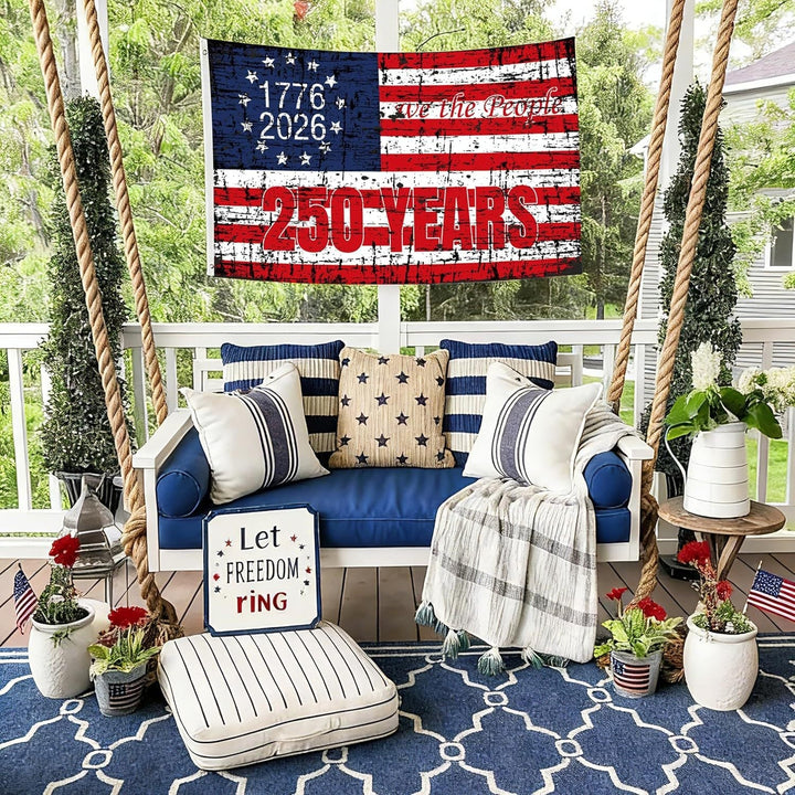 Unisex nan patriotic commemorative heavyweight outdoor flag banner with reinforced grommets and printed eagle emblem Kalsten