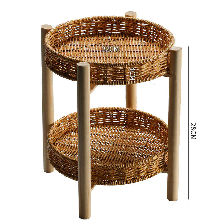 Unisex Round Storage Bowl with Wooden Legs Kalsten