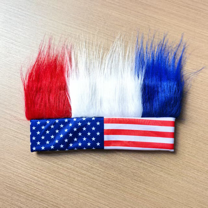 Independence Day novelty synthetic hair wig headband with American flag band Kalsten