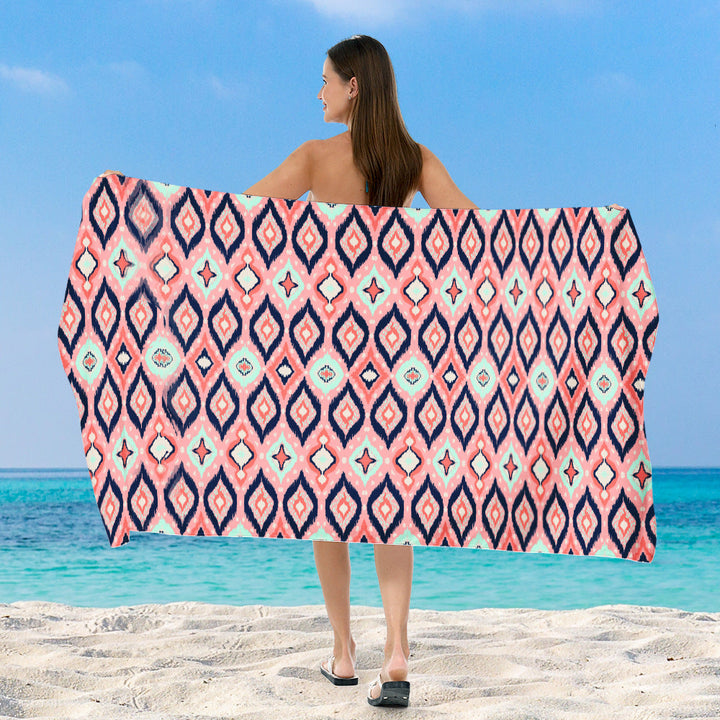 generously cut beach towel with elegant mosaic design Kalsten