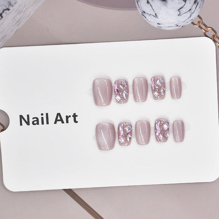 Elegant Glitter-Decorated Press-On Nail Set Kalsten
