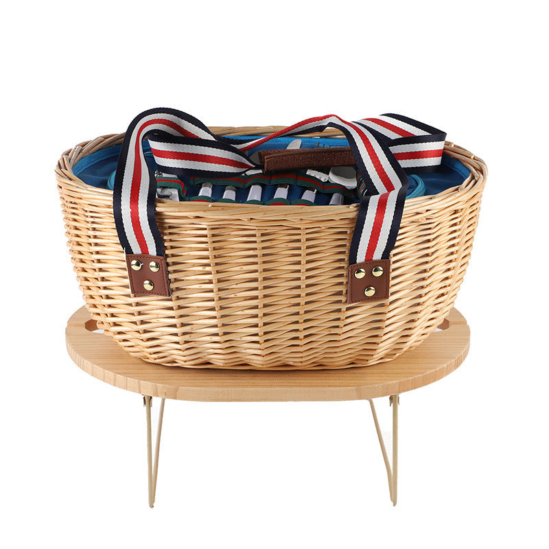 Rustic picnic basket with dish set Acalora
