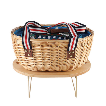 Rustic picnic basket with dish set Acalora