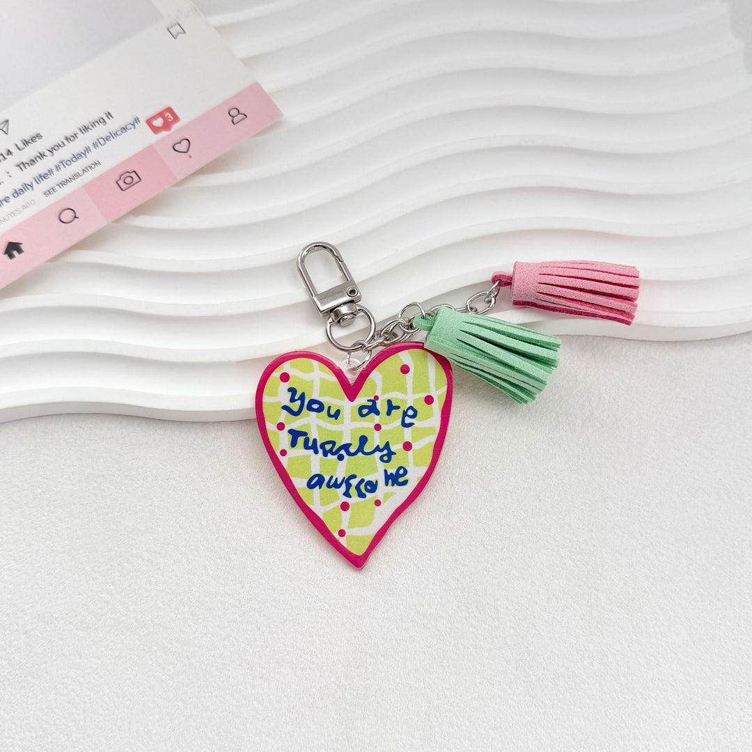 Quirky Heart Charm Keychain Kalsten