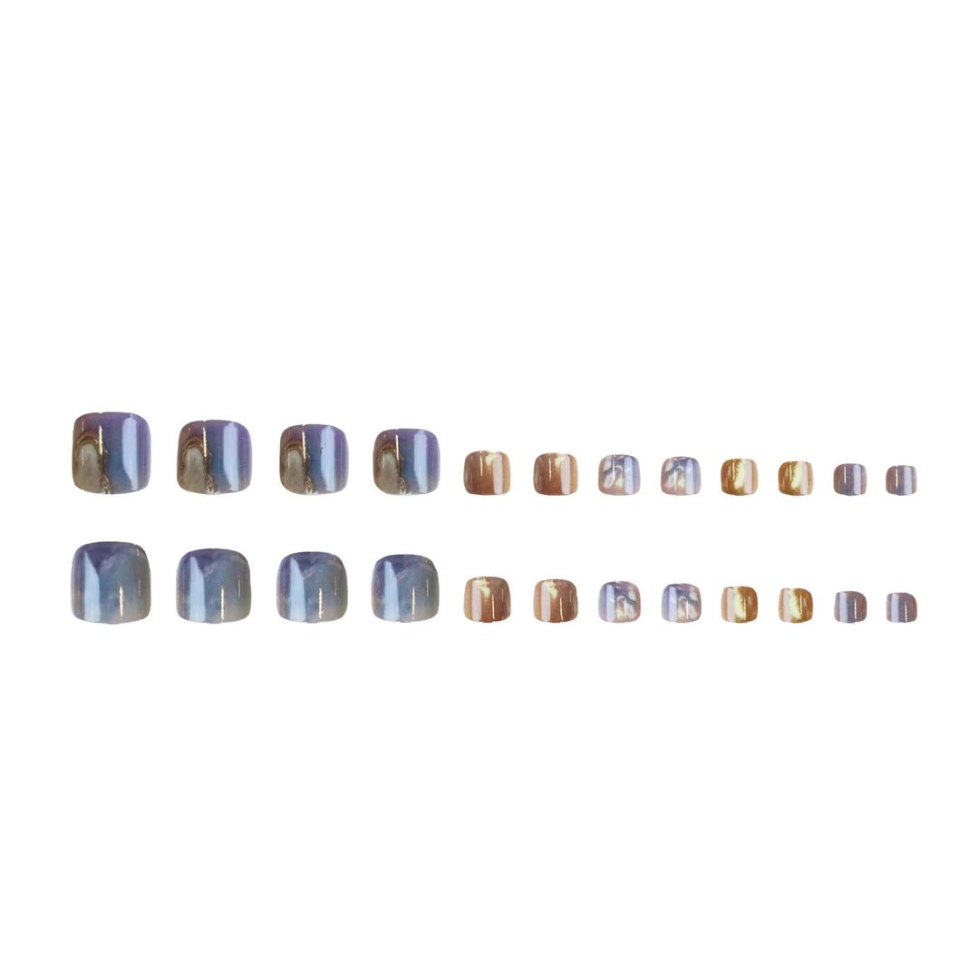 Artistic Marble Design Press-On Toe Nail Art Kalsten