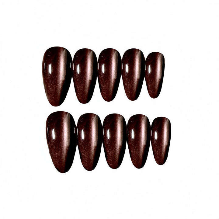 Glossy Pointed Gel Press-On Nails Kalsten