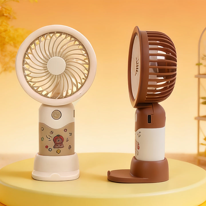 Ladies portable hand fan with ergonomic design and cute motif Kalsten
