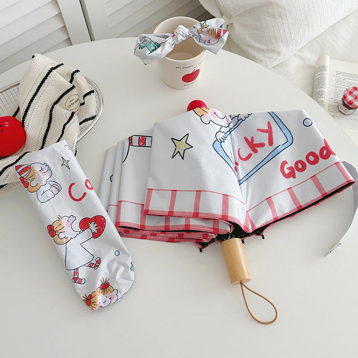 Ladies folding umbrella with playful children's motif Kalsten