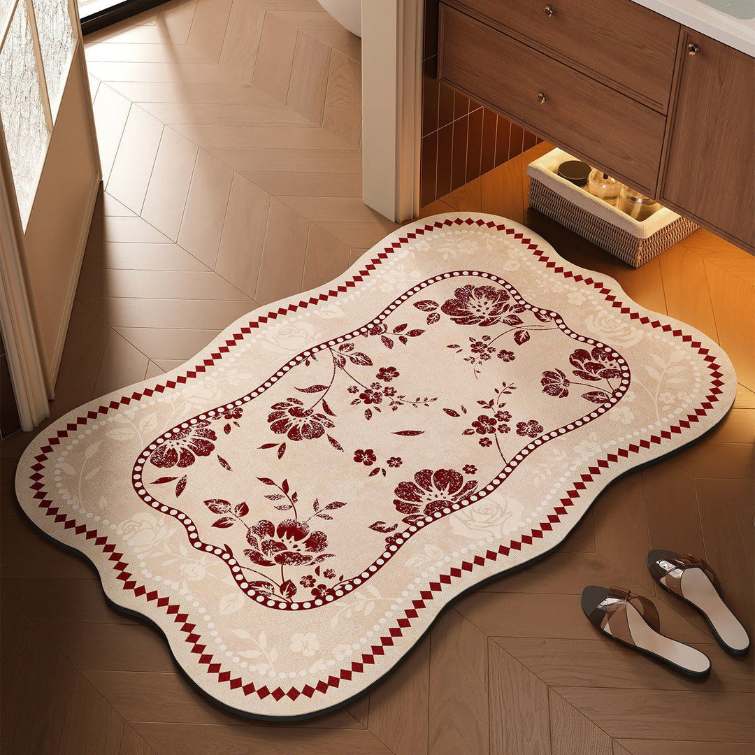 Floral Design Bathroom Mat Kalsten