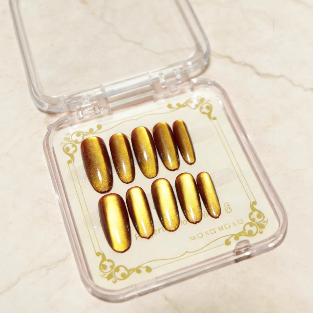 Glossy Almond-Shaped Press-On Nail Tips Kalsten