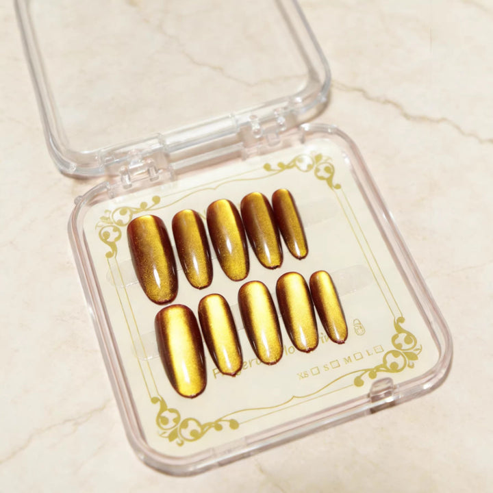 Glossy Almond-Shaped Press-On Nail Tips Kalsten