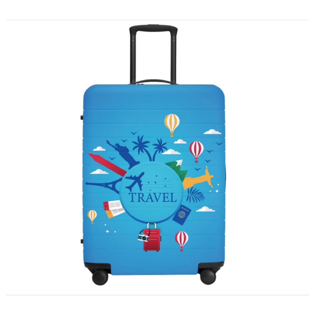 Unisex non-elastic suitcase cover with mandala motif, stretch protective cover for telescopic handle and wheels Kalsten
