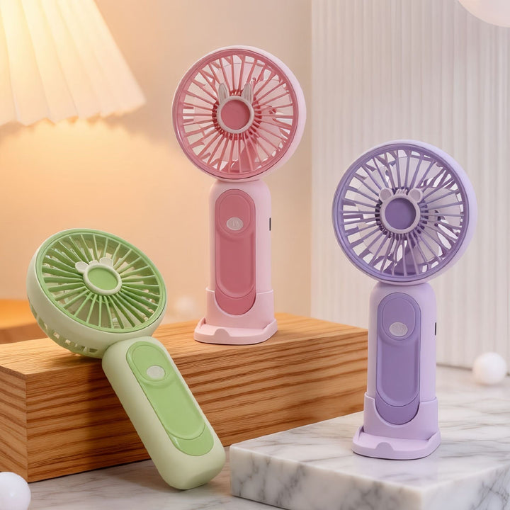 Unisex compact USB handheld fan with removable stand and quiet motor Kalsten